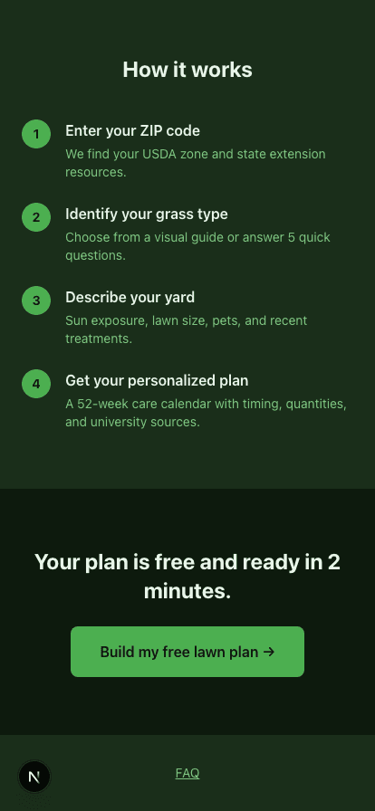 Landing page — mobile 414px