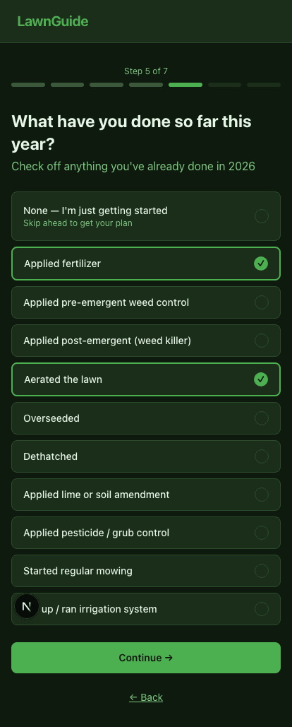 Treatment history step — mobile 414px